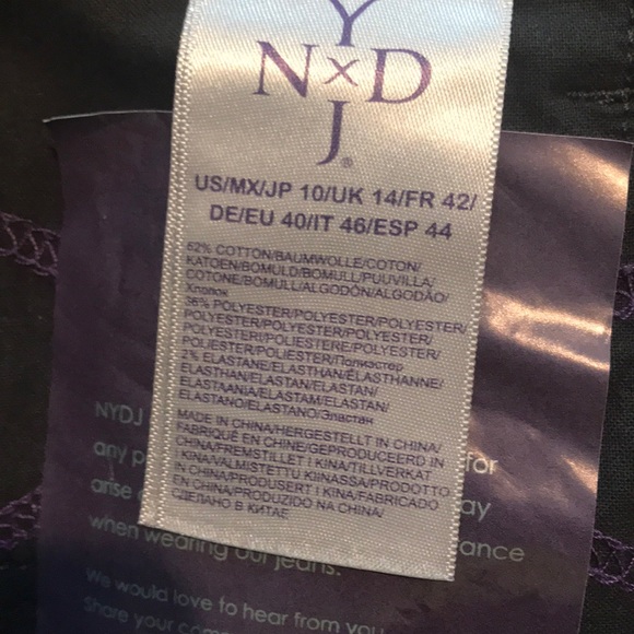 NWT NYDJ long metallic pattern super skinny jean - Picture 3 of 4